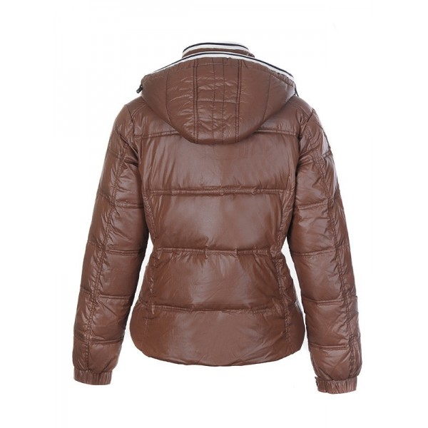 Moncler marrone Mock Collar Slim Cappotti uscita